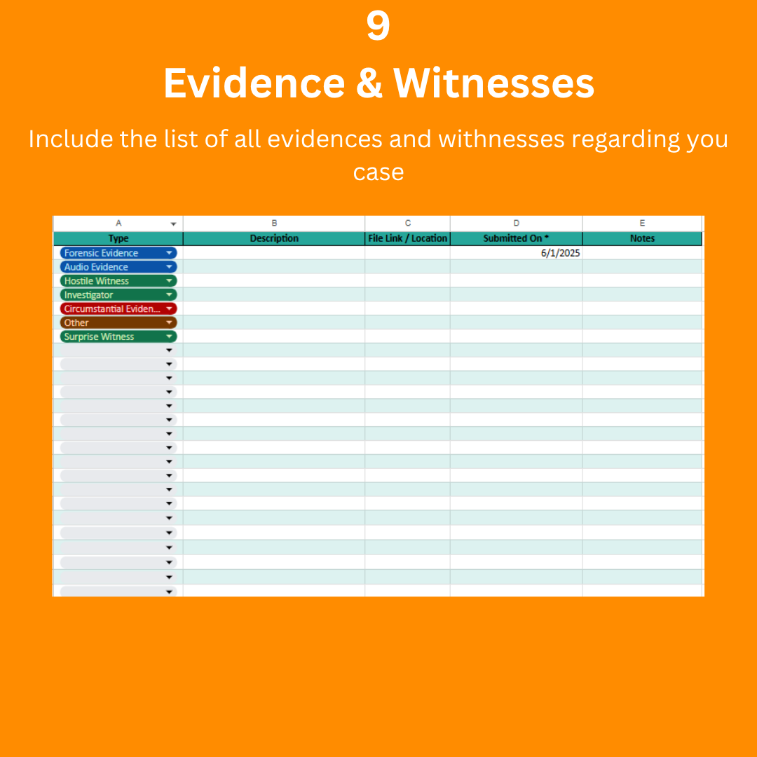 ⚖️ ELEVEN IN ONE – Legal Case Progress Tracking & Sharing Template