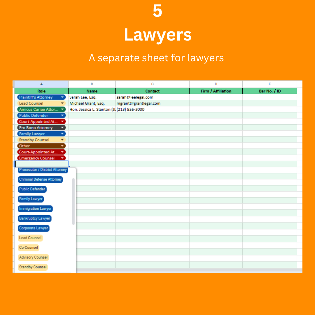 ⚖️ ELEVEN IN ONE – Legal Case Progress Tracking & Sharing Template