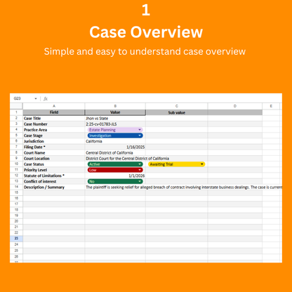⚖️ ELEVEN IN ONE – Legal Case Progress Tracking & Sharing Template